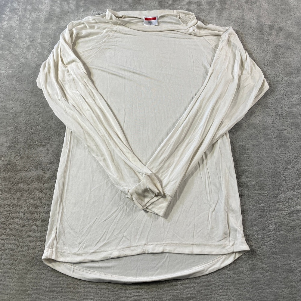 Thermasilk Terramar Thermal Base Layer Shirt Mens Large 100% Pure Silk Cream